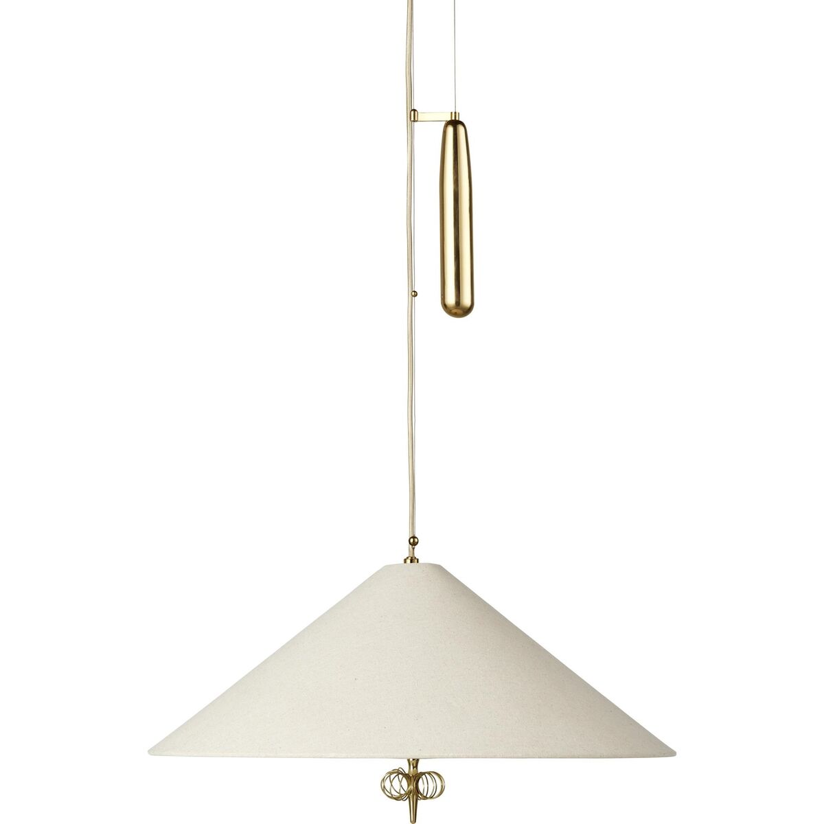 Tynell Collection A1967 Taklampe Messing/Lerret