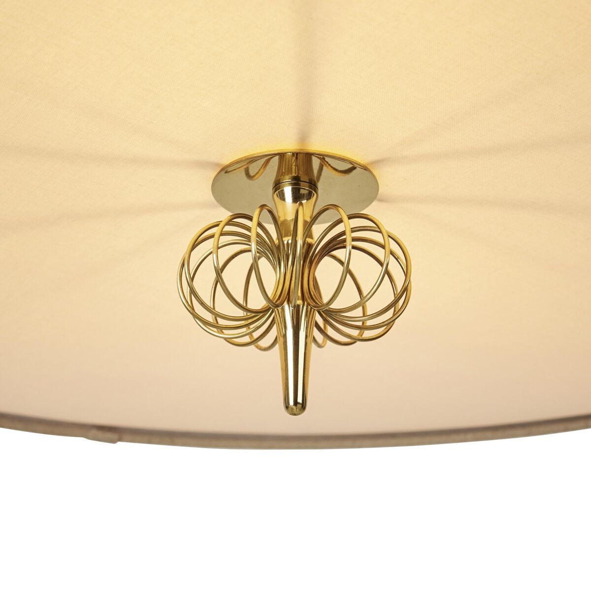 Tynell Collection A1967 Taklampe Messing/Lerret