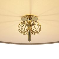 Tynell Collection A1967 Taklampe Messing/Lerret