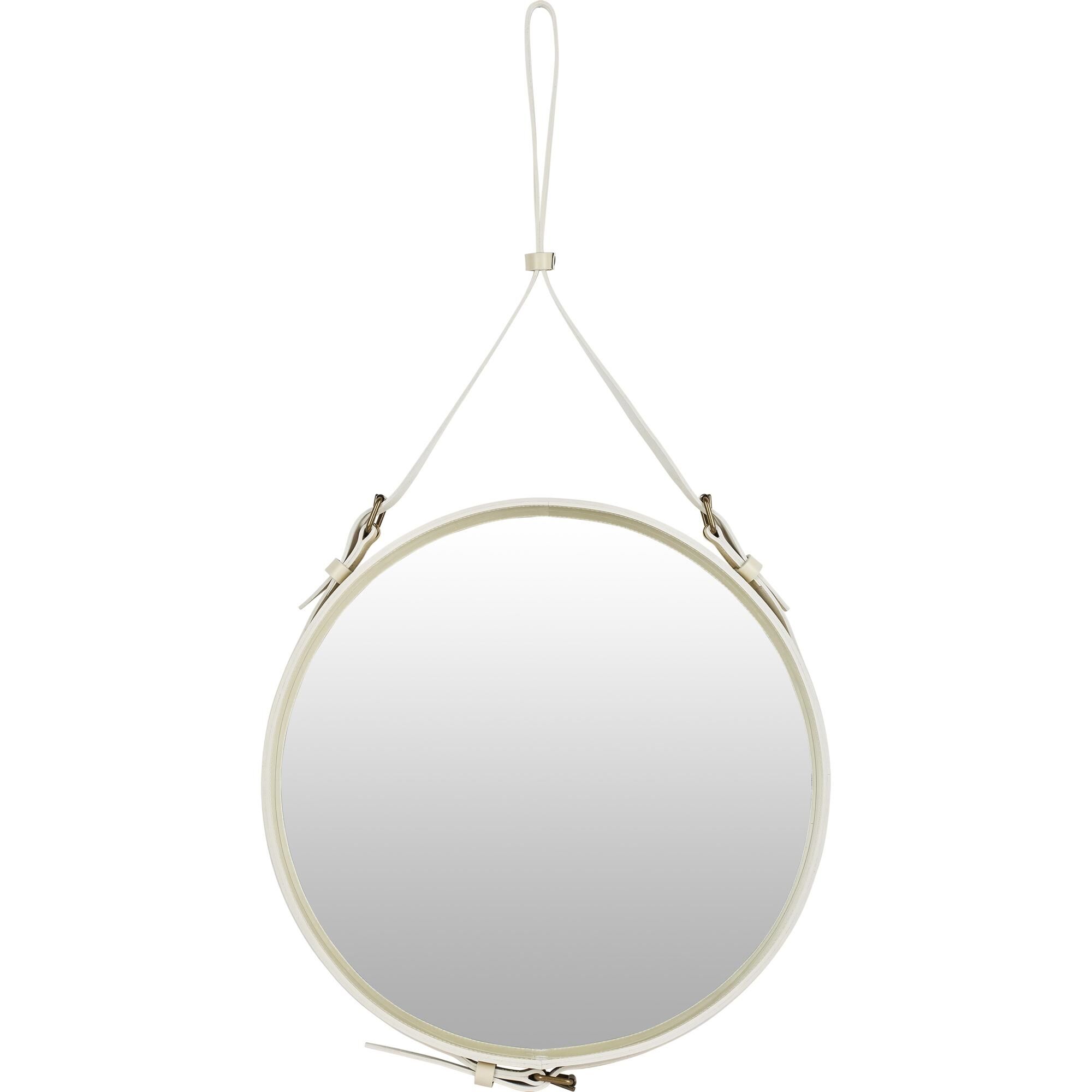 Adnet Miroir Ø58 Cuir Crème