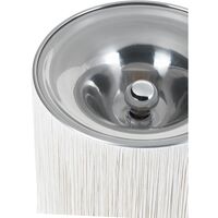 Lampadaire Modèle 597 Aluminium Poli/Franges Crème