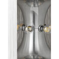 Lampadaire Modèle 597 Aluminium Poli/Franges Crème