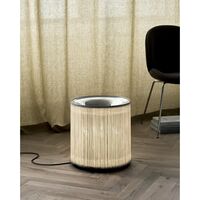 Lampadaire Modèle 597 Aluminium Poli/Franges Crème