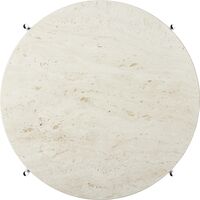 TS Sofabord Round Ø55 Poleret Stål/White Travertine