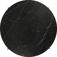 TS Coffee Table Round Ø80 Polished Steel/Black Marquina Marble
