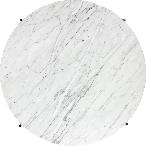 TS Coffee Table Round Ø80 Polished Steel/White Carrara Marble