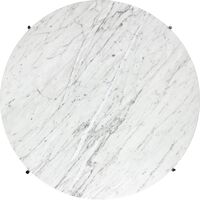 TS Coffee Table Round Ø80 Polished Steel/White Carrara Marble