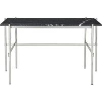 TS Skrivebord 120x60 Polert Stål/sort Marmor