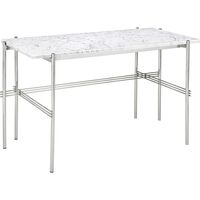 TS Bureau 120x60 Gepolijst Staal/wit Carrara-marmer
