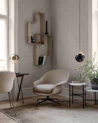 TS Side Table Round Ø40 Polished Steel/Brown Emperador Marble
