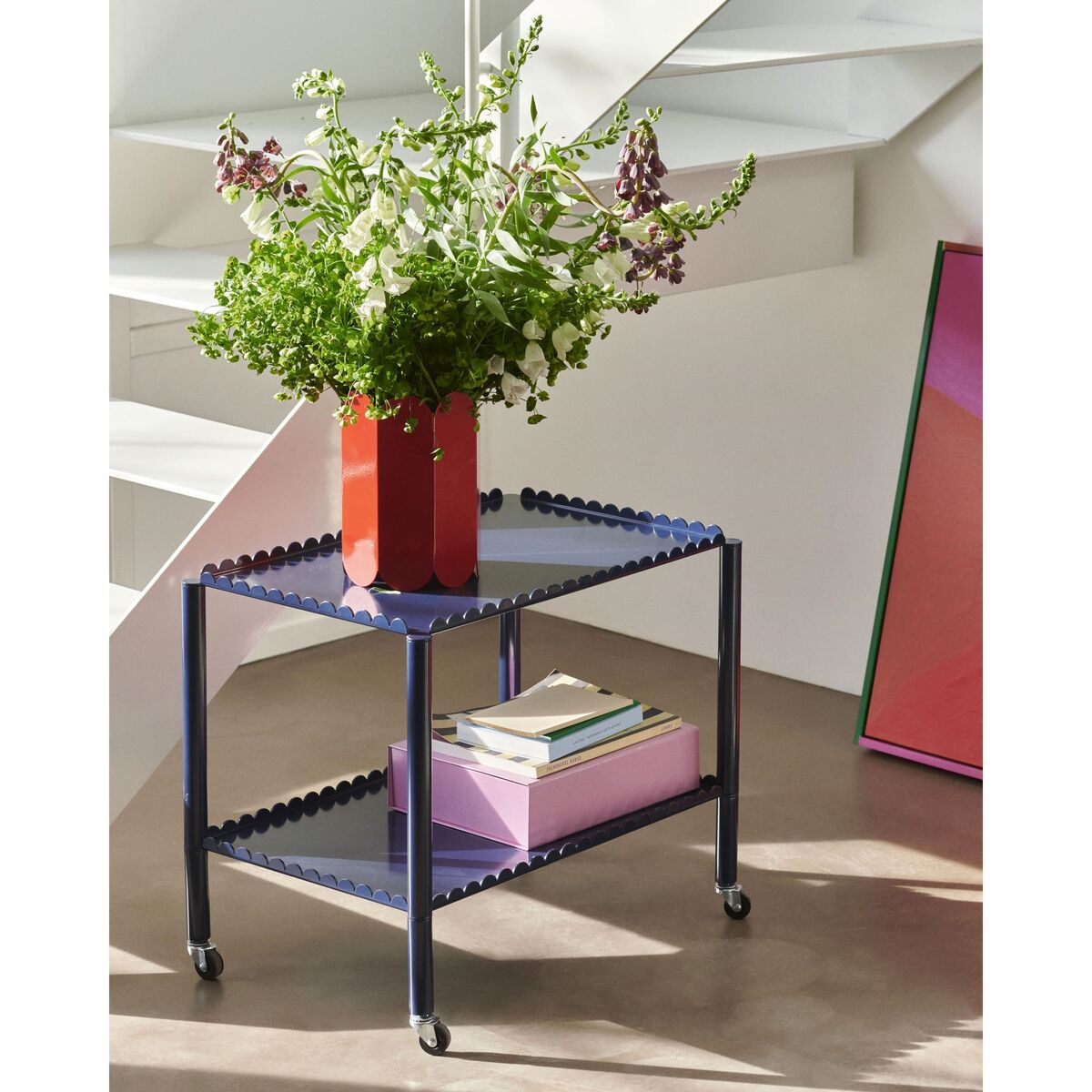 Trolley Arcs Basso Acciaio Blu