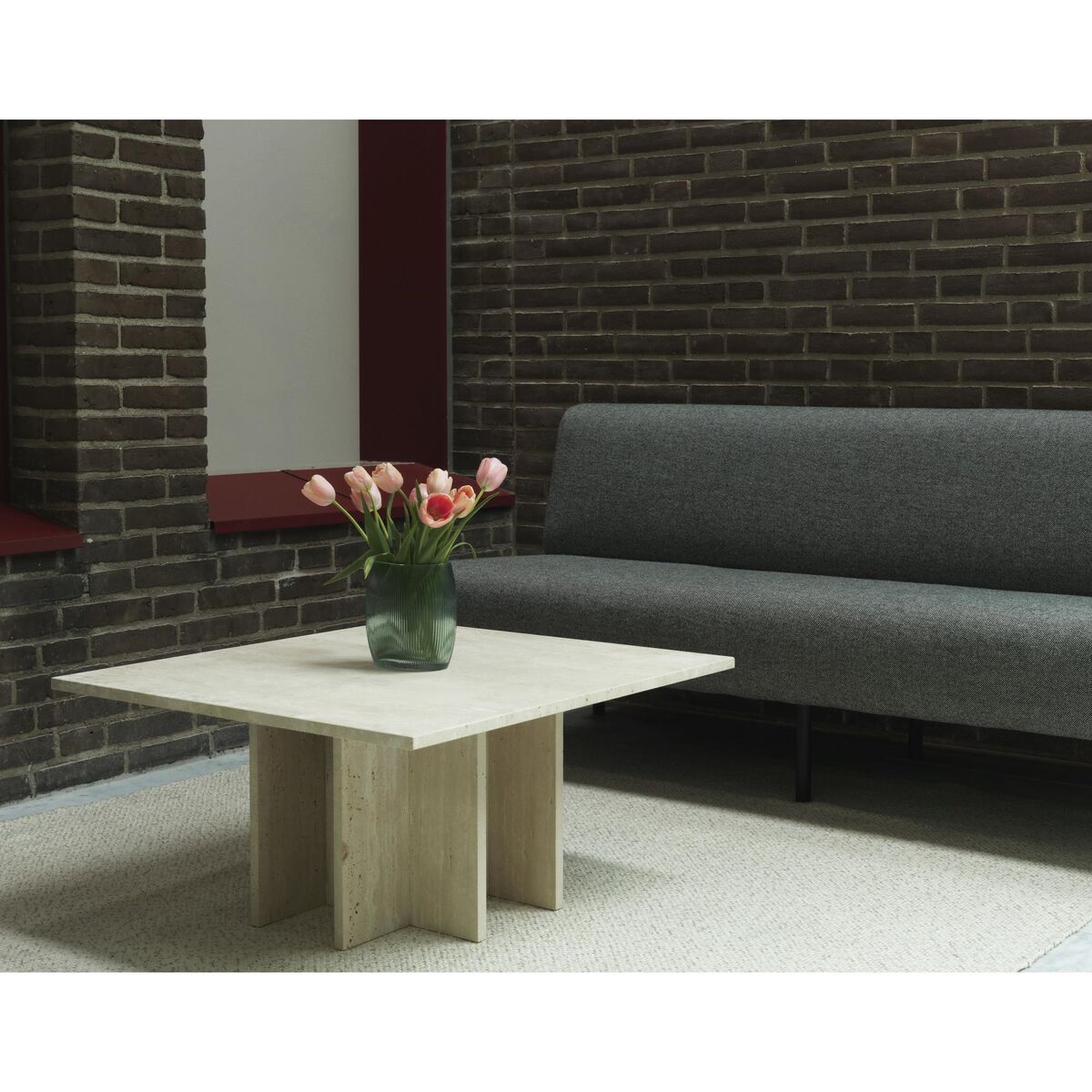 Edge Couchtisch Groß Travertin