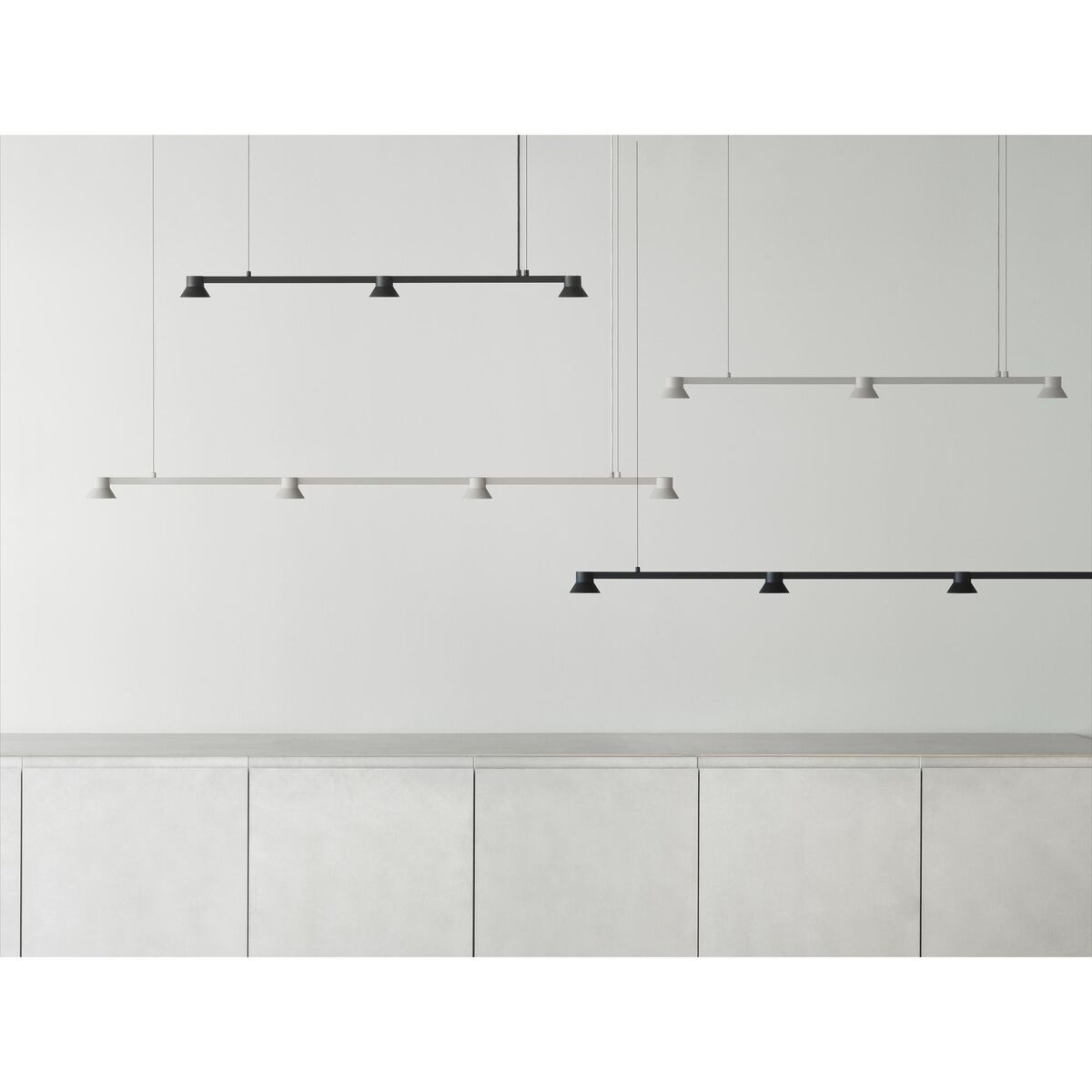 Chapeau Linéaire Suspension Grand Noir
