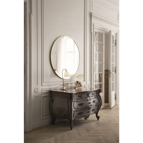 Wall Mirror Rundt Ø110 cm Sort Messing
