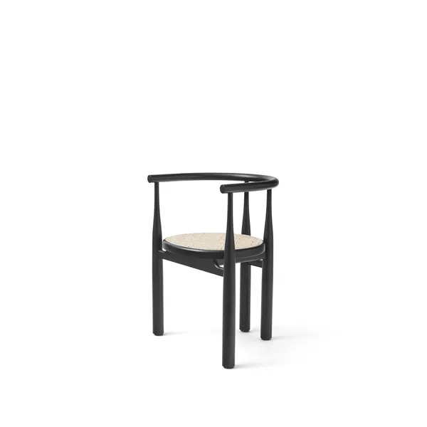 Bukowski Dining Chair Black with French Cane