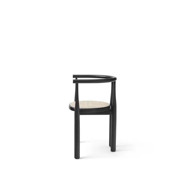 Bukowski Dining Chair Black with French Cane