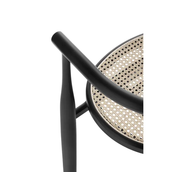 Bukowski Dining Chair Black with French Cane