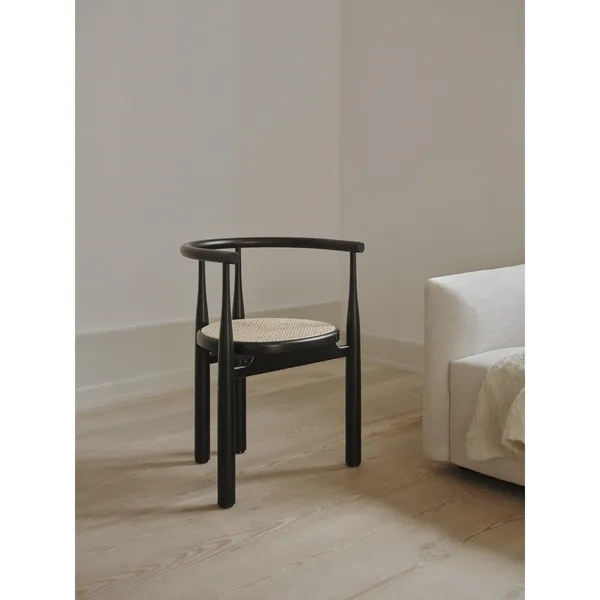 Bukowski Dining Chair Black with French Cane