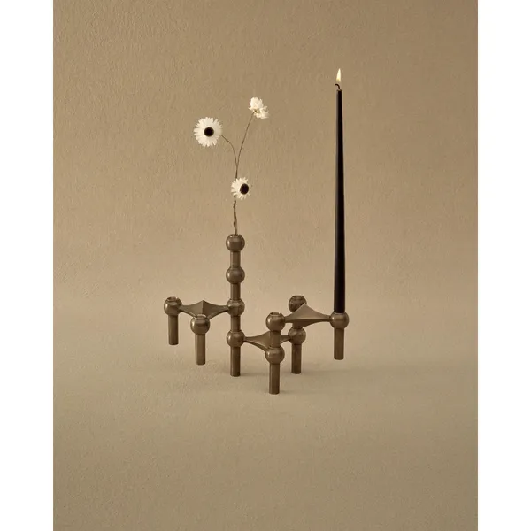 Kerzenhalter-Set, 3er-Set , Messing Brüniert