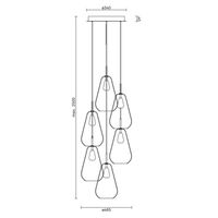 Anoli 6 Chandelier Nordic Gold
