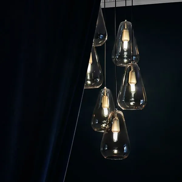 Anoli 6 Chandelier Nordic Gold