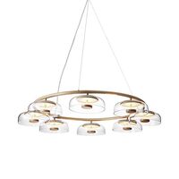 Blossi 8 Lysekrone Nordisk Gull & Klart Glass