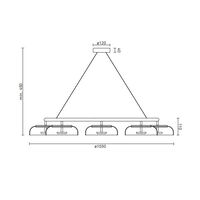 Blossi 8 Lysekrone Nordisk Gull & Klart Glass