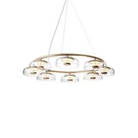 Blossi 8 Lysekrone Nordisk Gull & Klart Glass