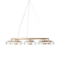 Blossi 8 Lysekrone Nordisk Gull & Klart Glass