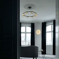 Blossi 8 Lysekrone Nordisk Gull & Klart Glass