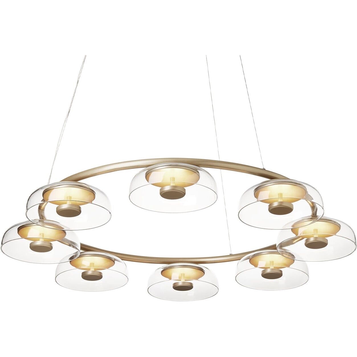 Blossi 8 Ljuskrona Nordic Guld & Klart Glas