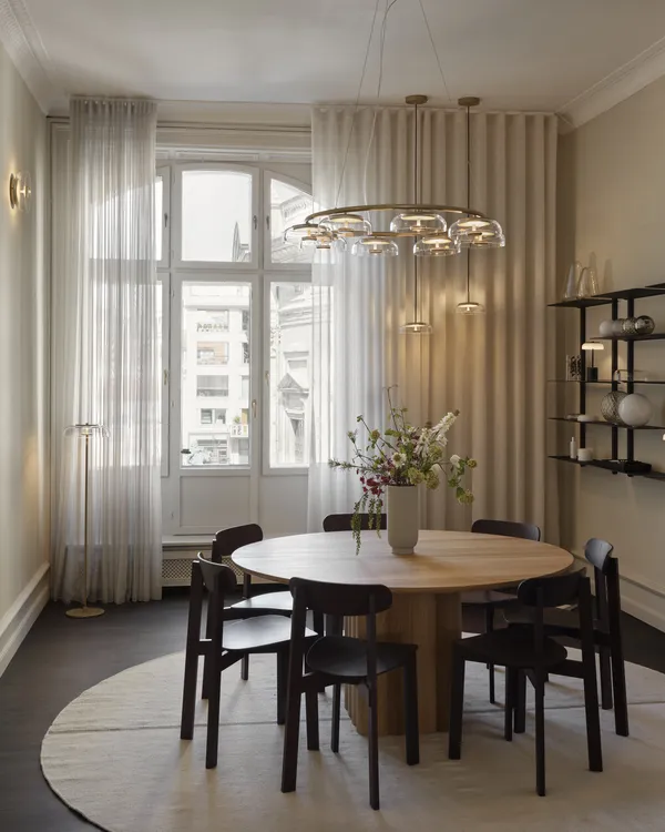 Blossi 8 Lysekrone Nordisk Guld & Klart Glas