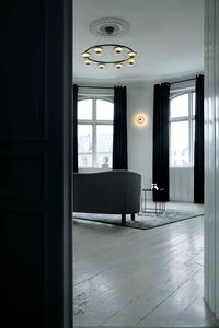 Blossi 8 Lysekrone Nordisk Guld & Klart Glas