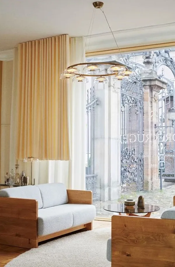 Blossi 8 Lysekrone Nordisk Guld & Klart Glas
