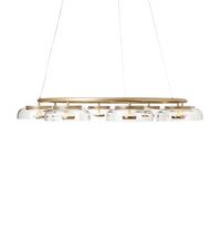 Blossi 8 Lysekrone Nordisk Guld & Klart Glas