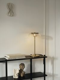 Blossi Tischlampe Nordisch Gold/ Klar
