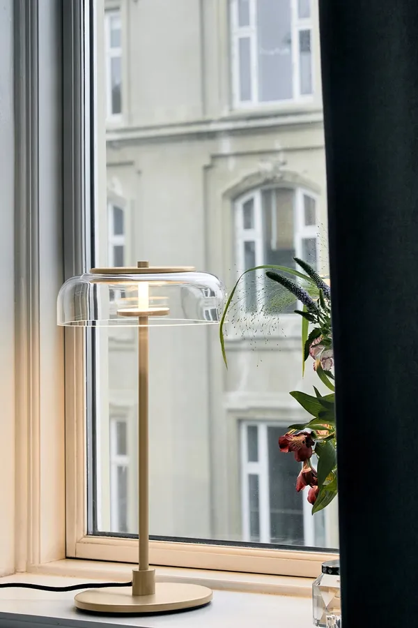 Blossi Tischlampe Nordisch Gold/ Klar