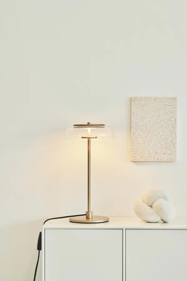Blossi Tischlampe Nordisch Gold/ Klar