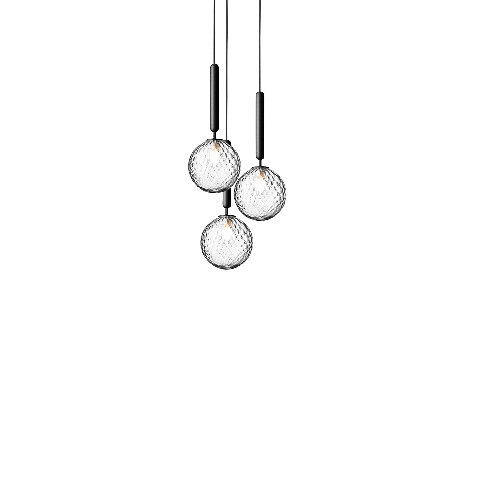 Miira 3 Taklampa Gr&aring; & Transparent Optik