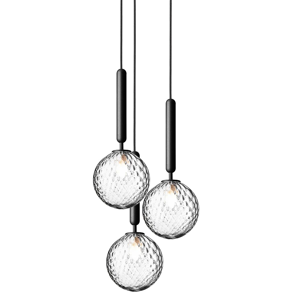 Miira 3 Taklampe Grå og Klar Optikk