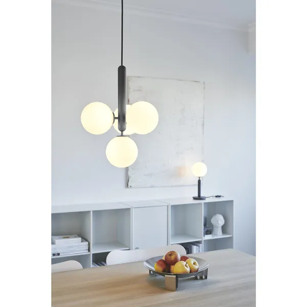 Miira 4 Hanglamp Rotsgrijs & Opaal Wit