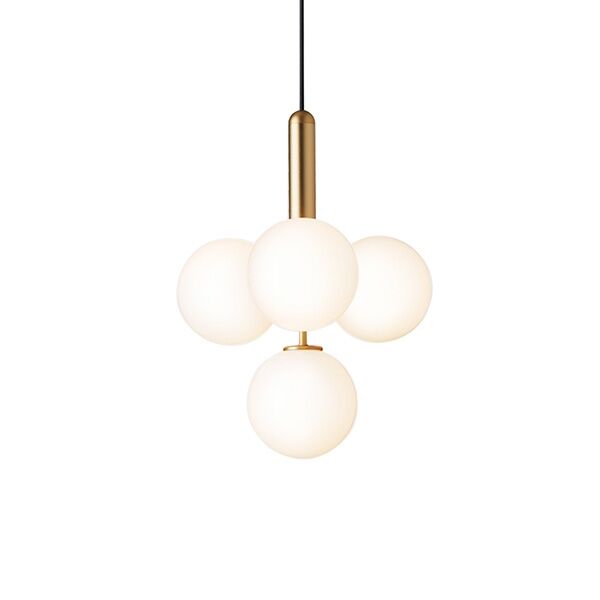Miira 4 Suspension Laiton & Blanc Opale