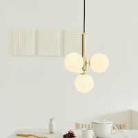 Miira 4 Pendelleuchte Messing & Opalweiß