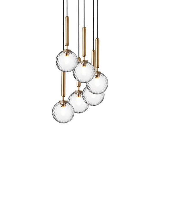 Miira 6 Pendel Børstet Messing/Optic Gold