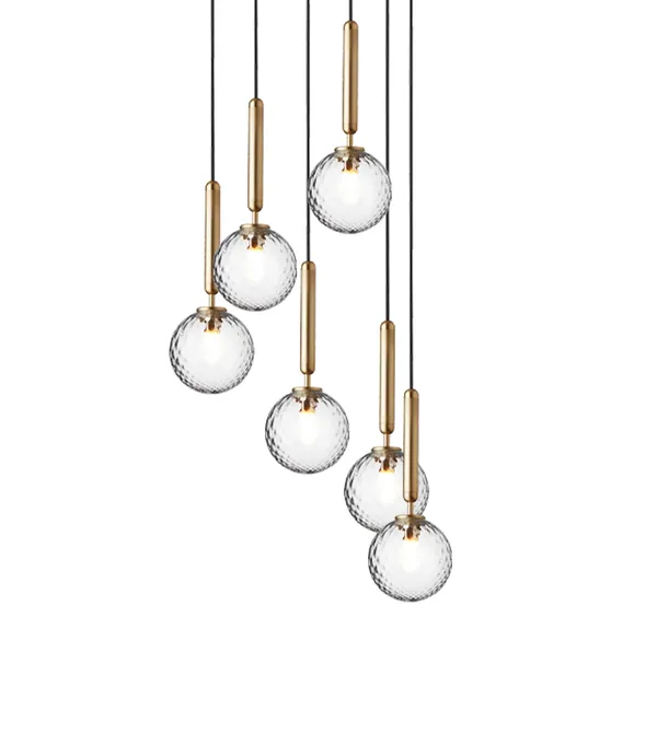 Miira 6 Pendel Børstet Messing/Optic Gold