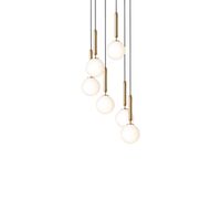 Miira 6 Pendelleuchte Klein Messing & Opal