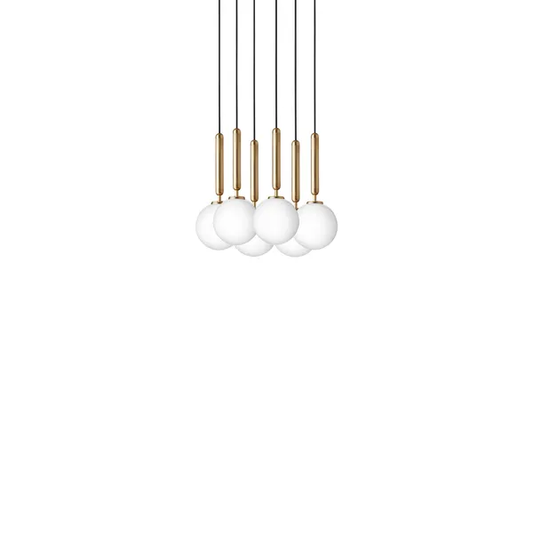 Miira 6 Pendelleuchte Klein Messing & Opal