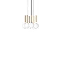 Miira 6 Pendelleuchte Klein Messing & Opal
