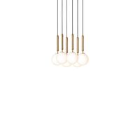 Miira 6 Pendelleuchte Klein Messing & Opal