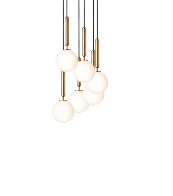 Miira 6 Pendel Lille Messing & Opal